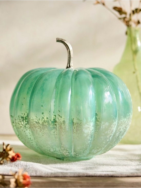 Anthropologie Other - Anthropologie Glass Pumpkin 10” NWT